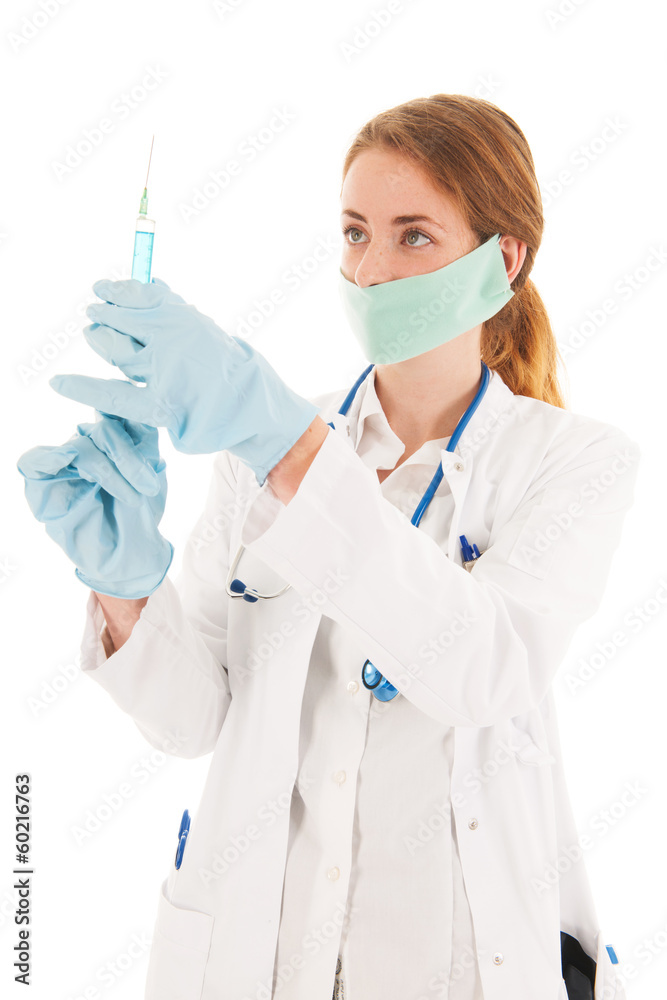 Doctor with syringe and medicine Doctor with syringe and medicine