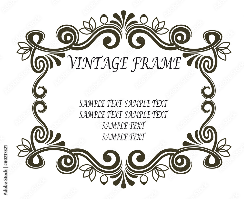 Vintage frame with scrolls and flourishes