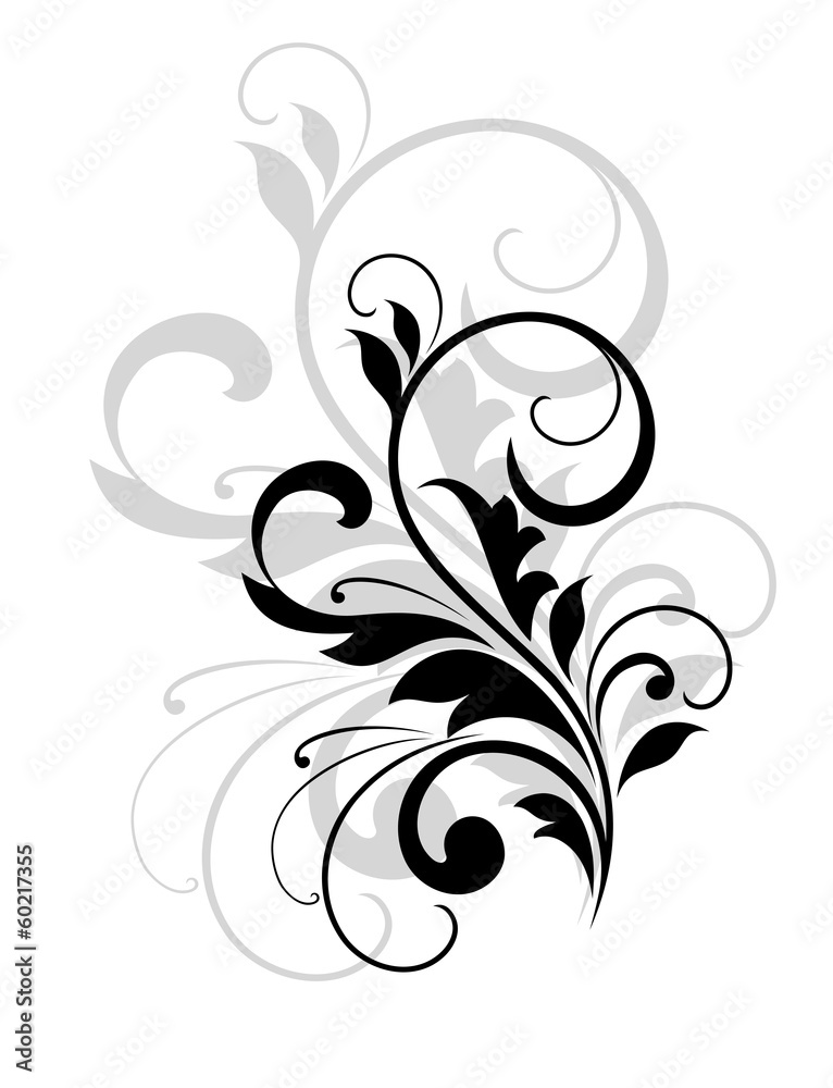 Scrolling foliate design element Scrolling foliate design element