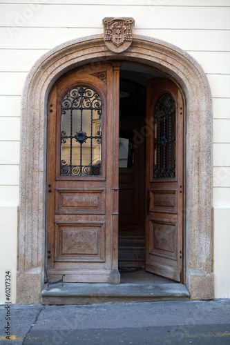 Old wooden door in Upper Town of Zagreb, Croatia © Gordana Sermek
