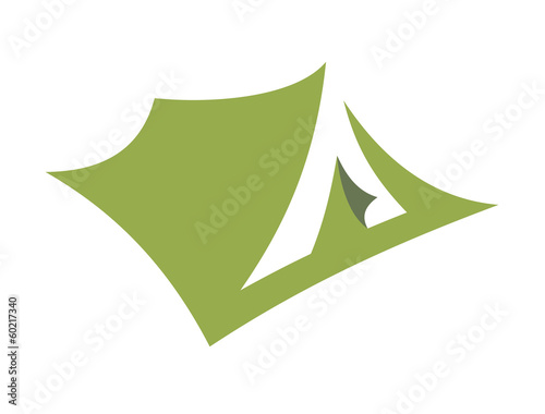 Stylized open pitched tent design