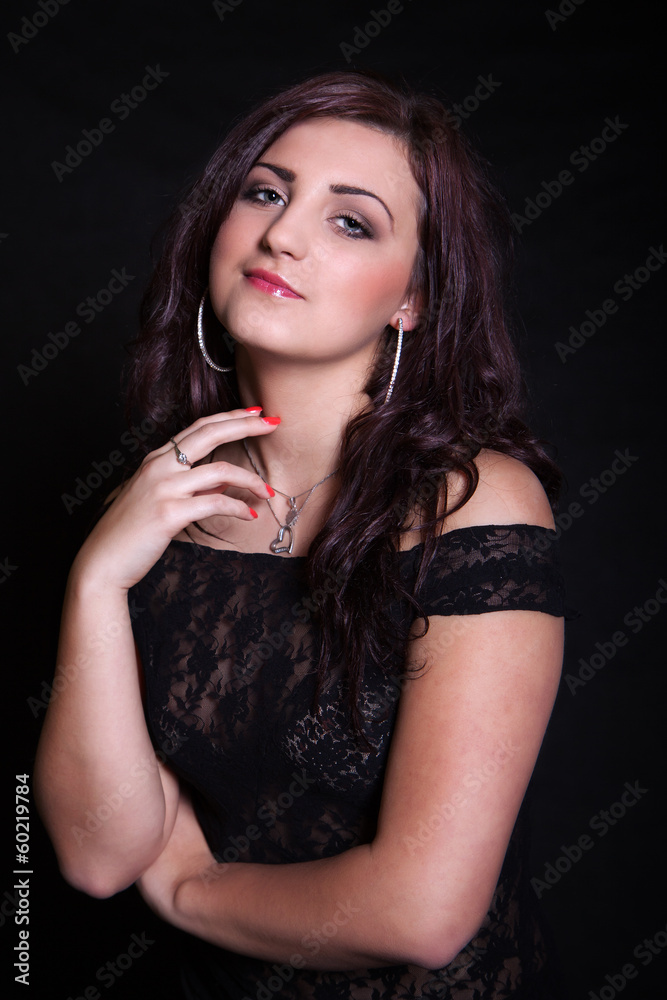 Portrait of long-haired brunette Portrait of long-haired brunette
