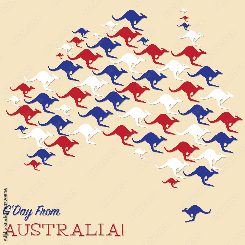 Australian map made from Kangaroos in vector format. Australian map made from Kangaroos in vector format.