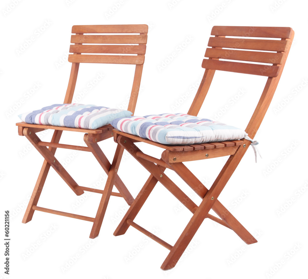 Chairs with cushions isolated on white Chairs with cushions isolated on white