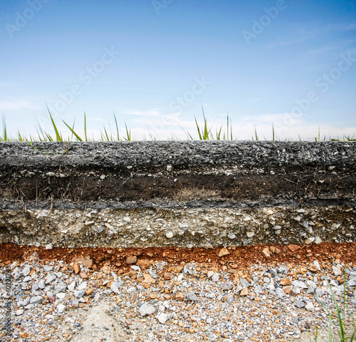 asphalt road with blue sky