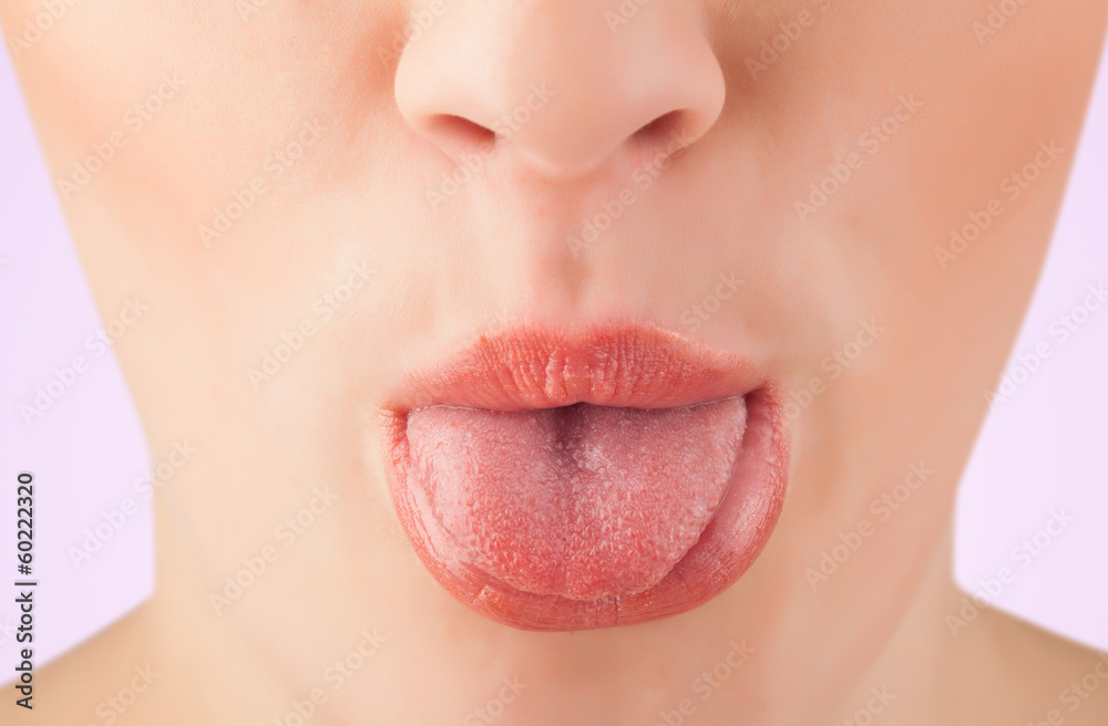 Obraz premium Beautiful woman red lips close up