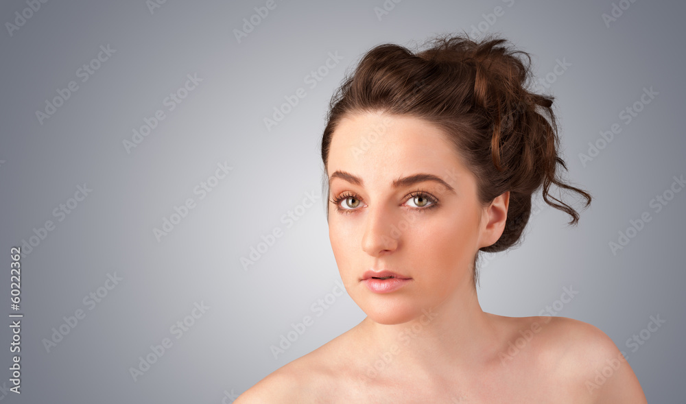 Close up portrait of beautiful young naked girl Close up portrait of beautiful young naked girl