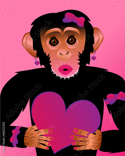 Ape Chimp Pink CloseUp