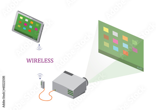 Wireless Tablet and Projector photo