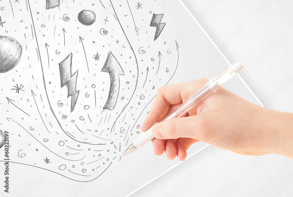 Hand drawing abstract sketches and doodles on paper Hand drawing abstract sketches and doodles on paper