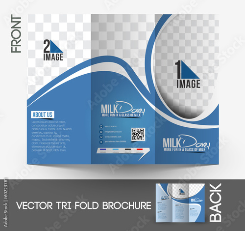 Milk Store  Tri-Fold Mock up & Front Brochure Design.