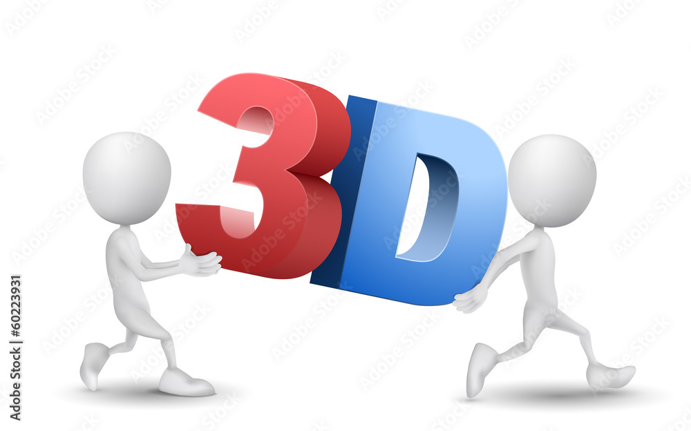 two people carried a 3d word two people carried a 3d word