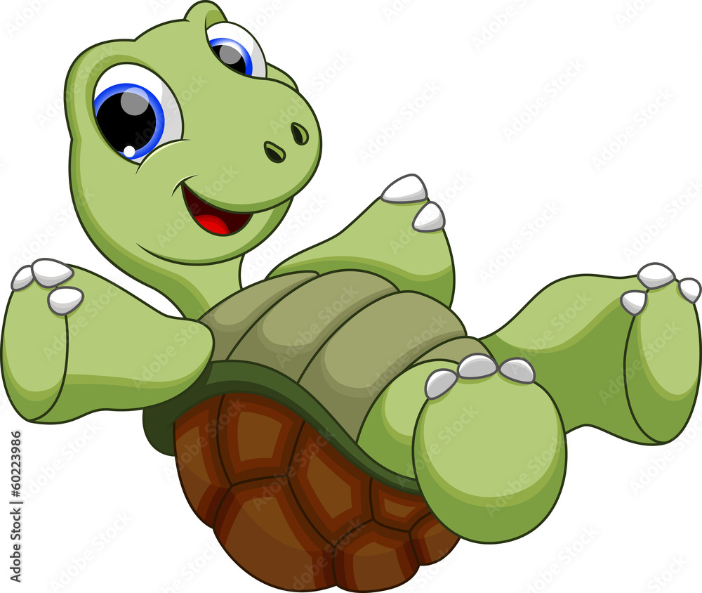 Obraz premium szczęśliwy kreskówka żółw