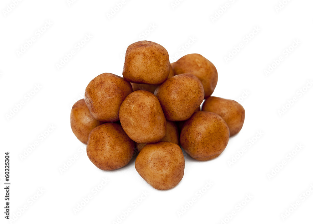 Marzipan balls isolated on white background Marzipan balls isolated on white background