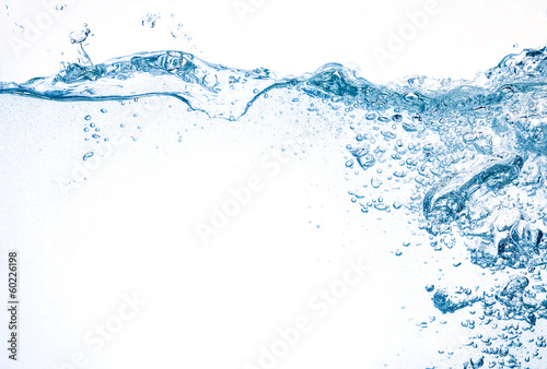 Water background. Splash with bubbles