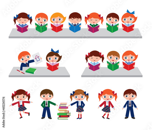 children in the school library