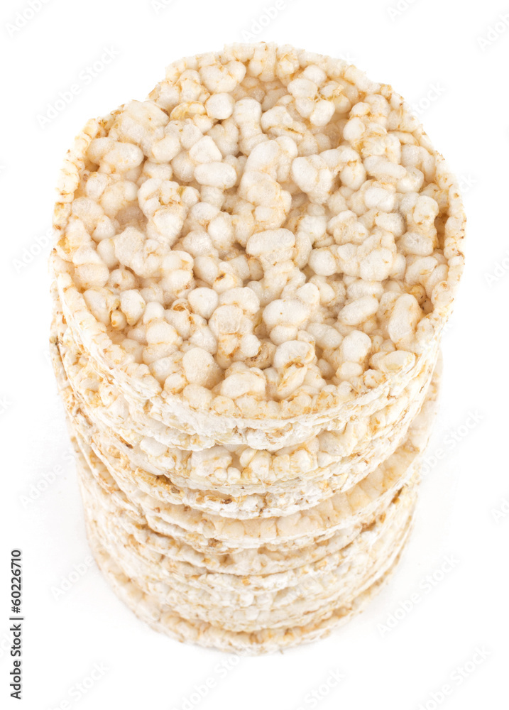 Corn crackers isolated on white background
