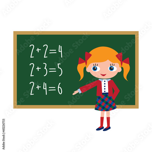 girl in her school class