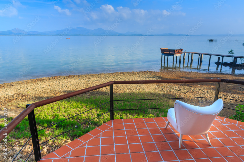 Obraz premium Beautiful sea view from balcony at tropical island