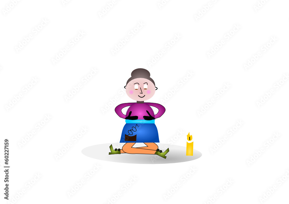Fototapeta premium Oma beim Yoga