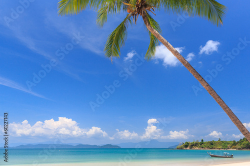White sand beach at tropical island