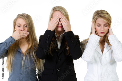 three women seeing, hearing and saying nothing