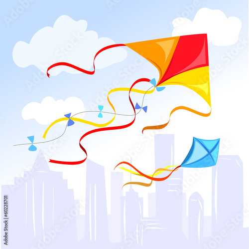 kite above the city