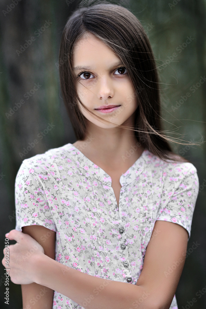 portrait of a beautiful little brunette girl portrait of a beautiful little brunette girl