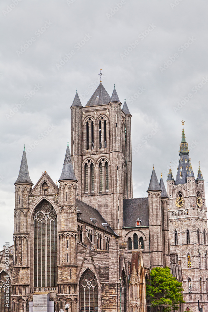 Fototapeta premium St Bavon Cathedral Ghent, Belgium, ascent to heaven