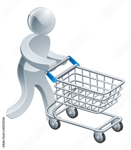 Shopping trolley silver person