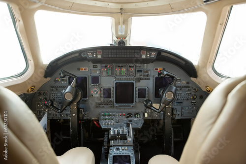 Cockpit Of A Business Jet