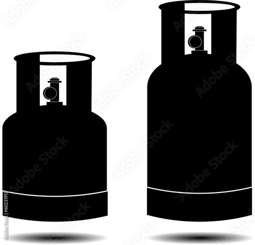 gas propane butane cylinders silhouette