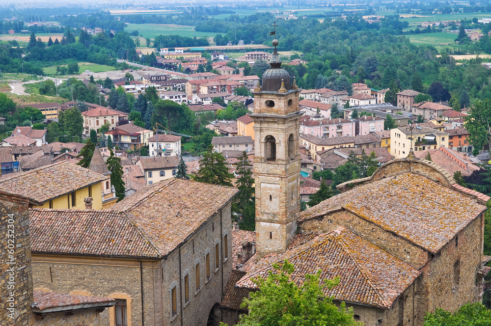 Panoramic view of Castell'Arquato. Emilia-Romagna. Italy.