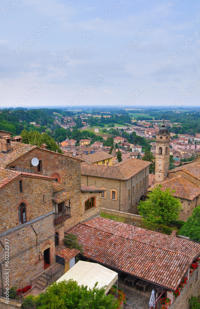 Panoramic view of Castell'Arquato. Emilia-Romagna. Italy.