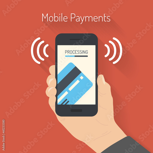 Processing of mobile payments illustration