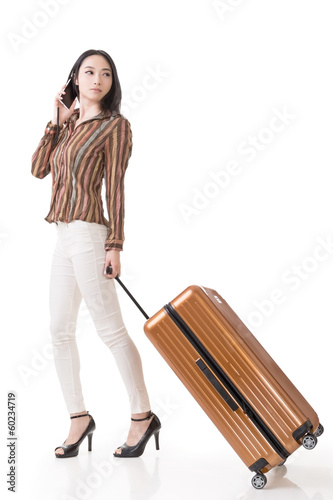 traveling Asian woman
