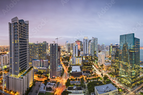 Miami Florida Downtown Aerial View Skyline