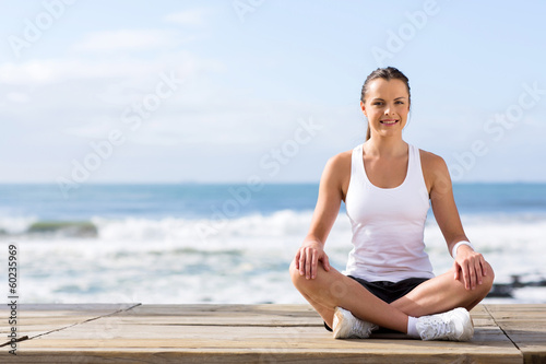 young woman after fitness exercise