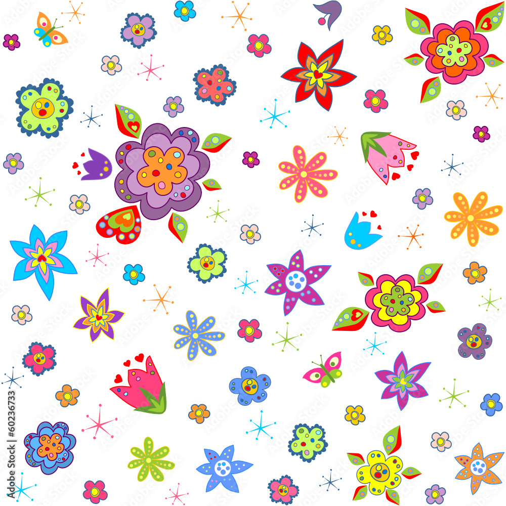Obraz premium Wallpaper with abstract flowers