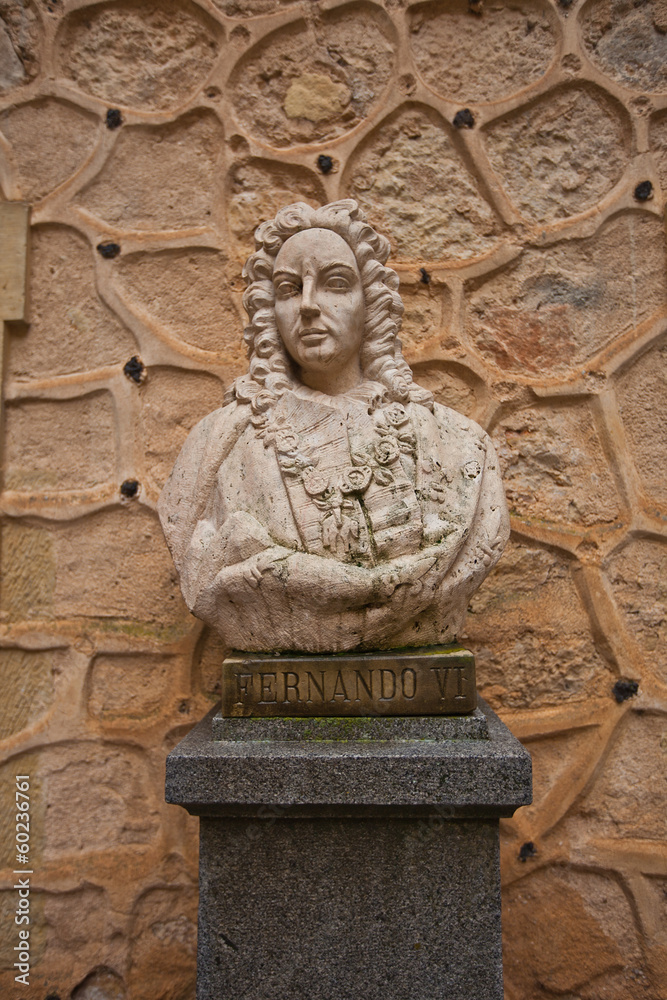 Bust of Spanish king Ferdinand VI the Learned in Alcazar castle,