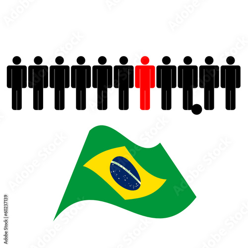 people icon with brasil flag color vector