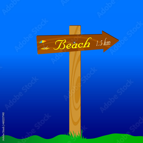signboard for the beach vector illustration
