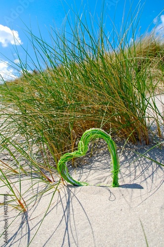 grünes Herz in den Dünen