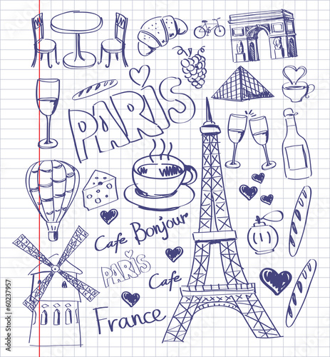Photography vector hand drawn paris illustration