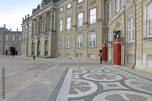 Duty change of royal guards  Amalienborg Palace, Copenhagen