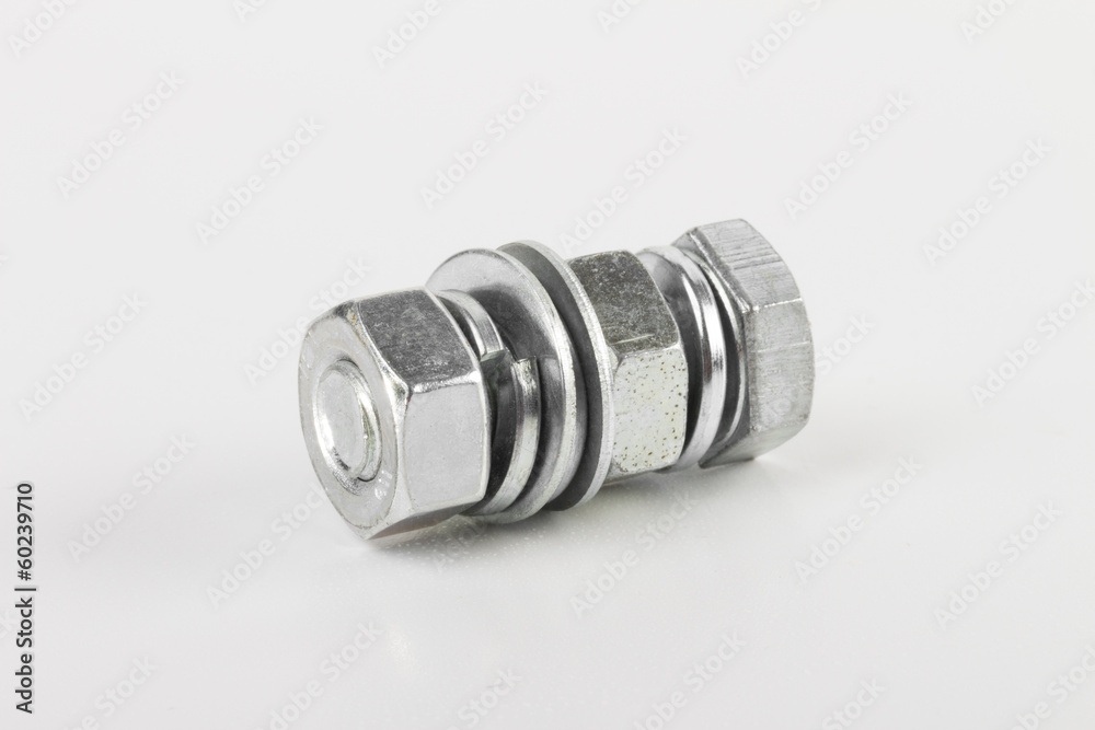 fasteners on the white background fasteners on the white background