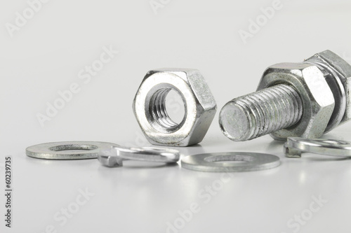 fasteners on the white background