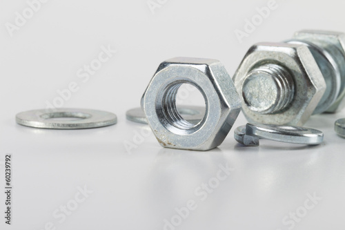 fasteners on the white background