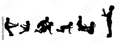 vector silhouette family
