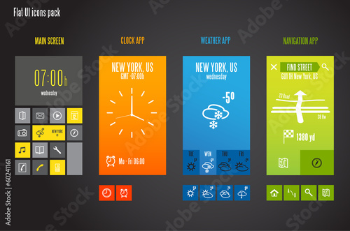 Flat design template for mobile devices - Vector Illustration